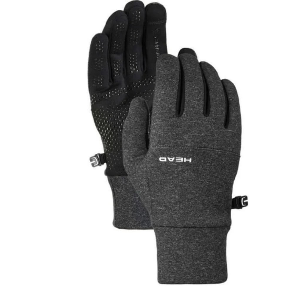 HEAD Running Gloves Touchscreen Grey Heather Sensatec Ultrafit XL New